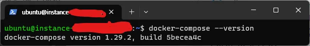 docker compose 설치 완료 화면